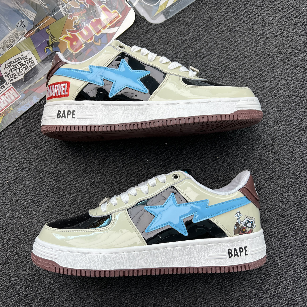 A Bathing Ape Bape Sta Marvel Comics Rocket Raccoon Thor Hulk Captain America Black Widow Iron Man  2022 (15) - newkick.app